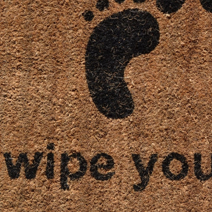 18" X 30" Brown and Black Coir Wipe Your Paws Outdoor Door Mat