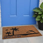 18" X 30" Brown and Black Coir Tropical Beach Life Outdoor Door Mat