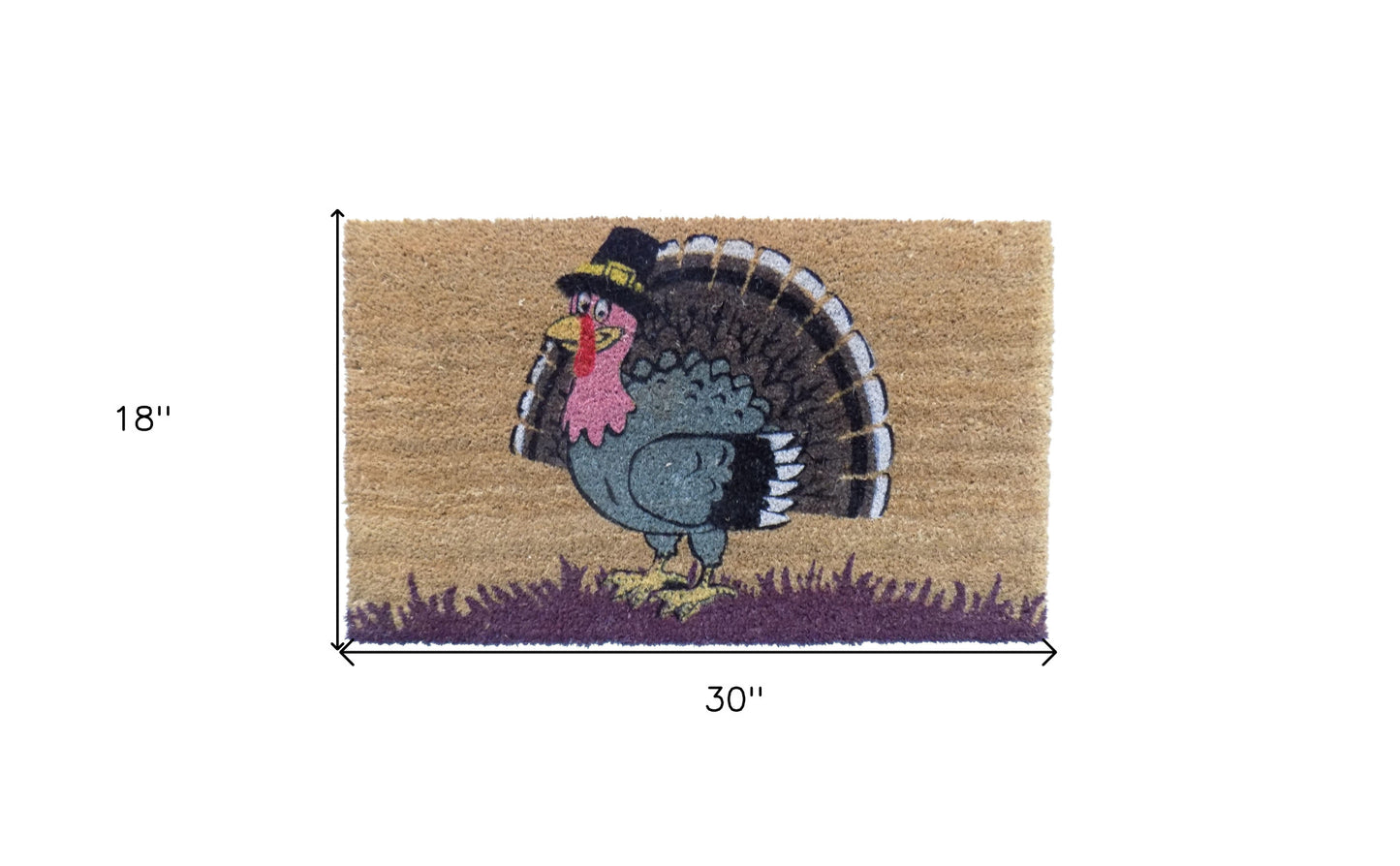 18" X 30" Brown and Black Coir Birds Outdoor Holiday Door Mat