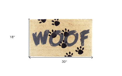 18" X 30" Brown and Black Coir Woof Outdoor Door Mat