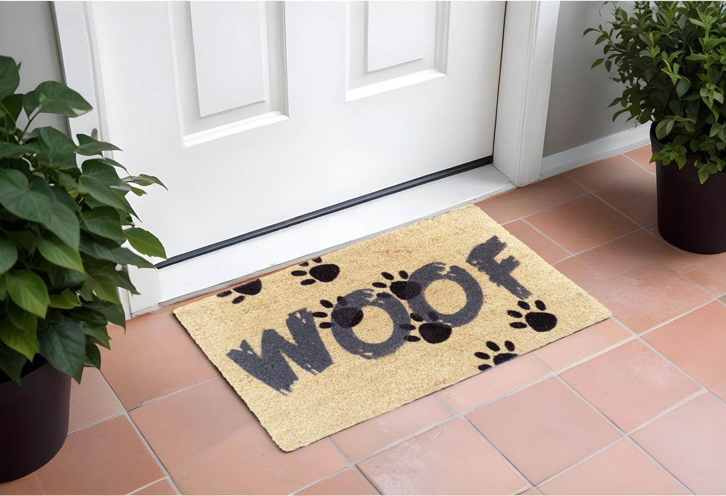 18" X 30" Brown and Black Coir Woof Outdoor Door Mat