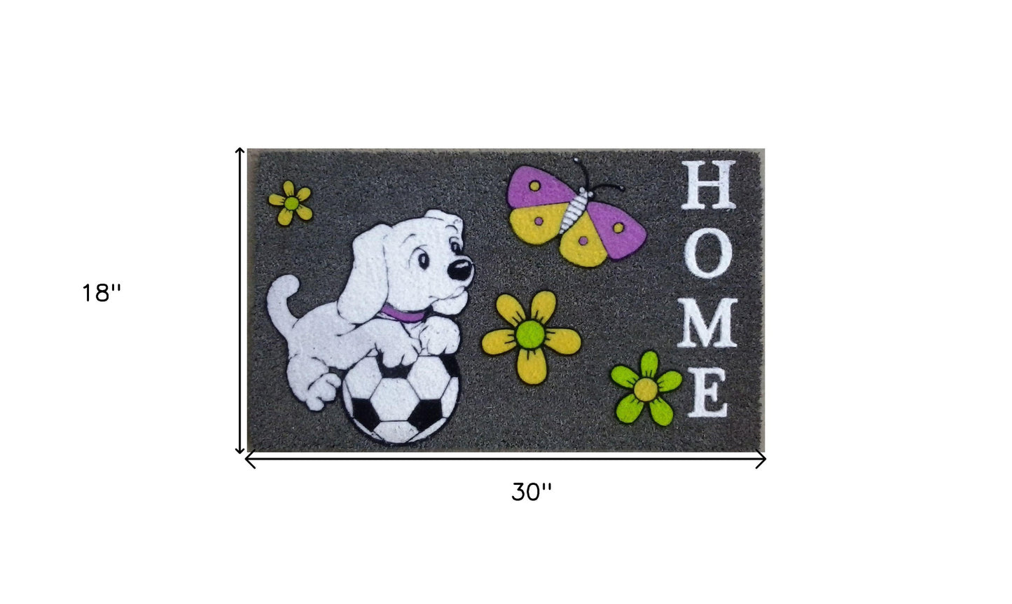 18" X 30" White Coir Dog Home Outdoor Door Mat