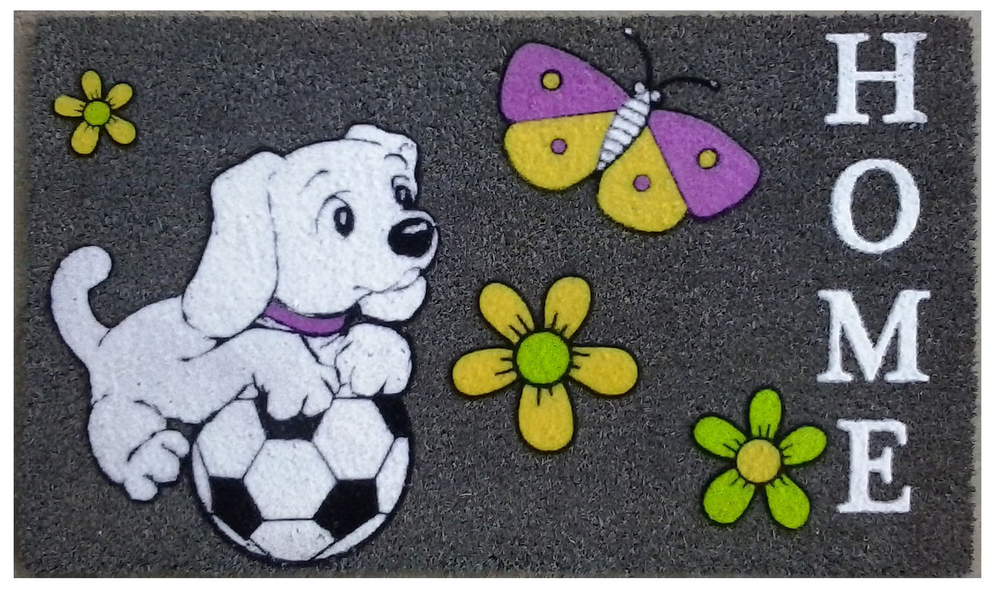 18" X 30" White Coir Dog Home Outdoor Door Mat