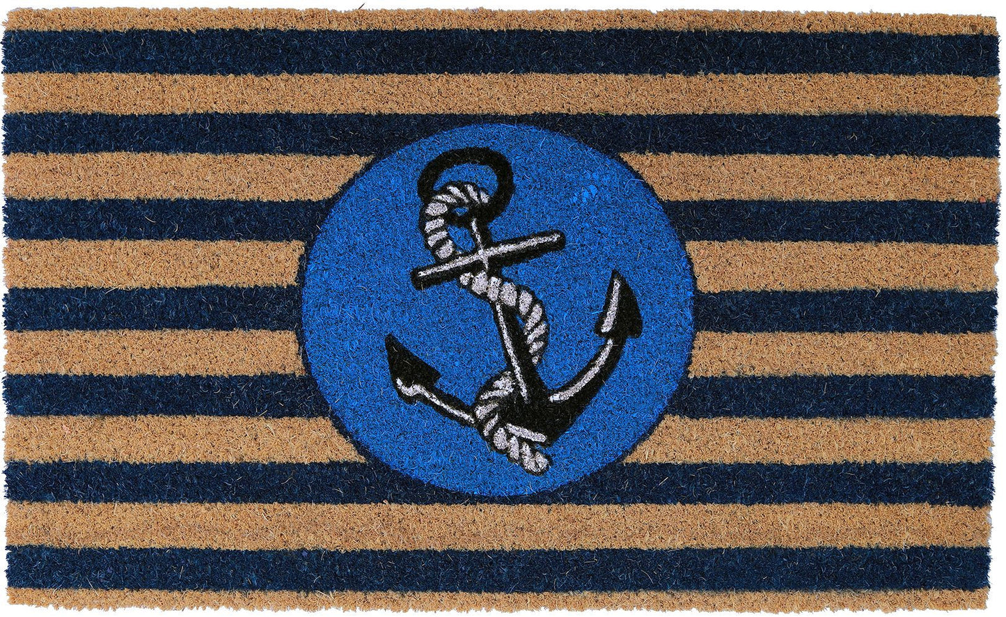 18" X 30" Brown and Blue Coir Anchor Outdoor Door Mat