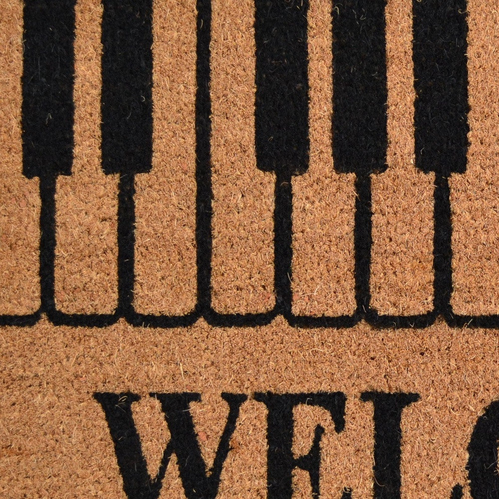 18" X 30" Brown and Black Coir Welcome Outdoor Door Mat