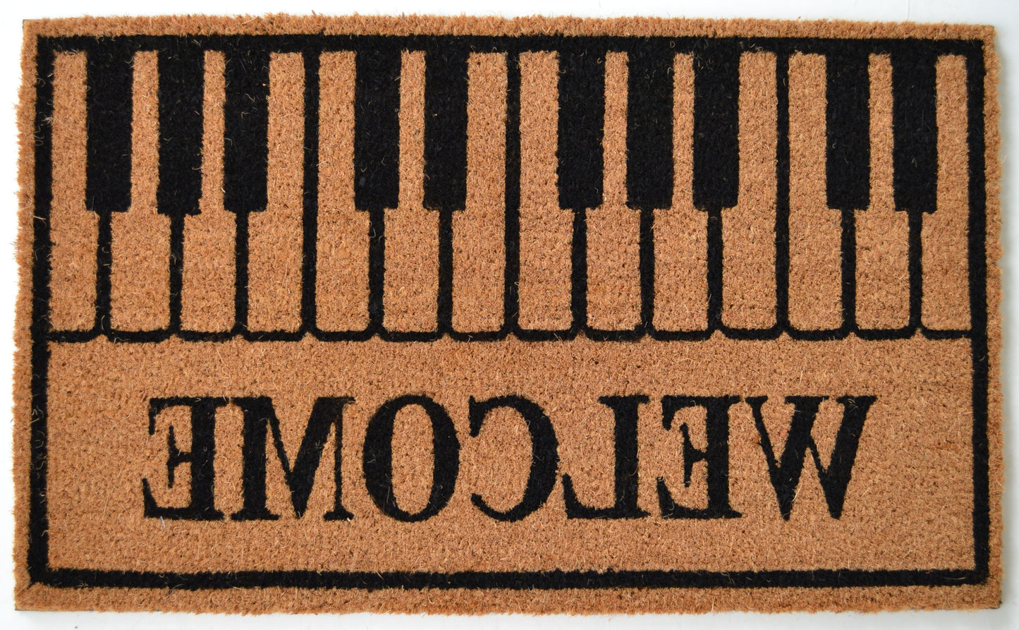 18" X 30" Brown and Black Coir Welcome Outdoor Door Mat