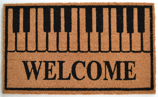 18" X 30" Brown and Black Coir Welcome Outdoor Door Mat