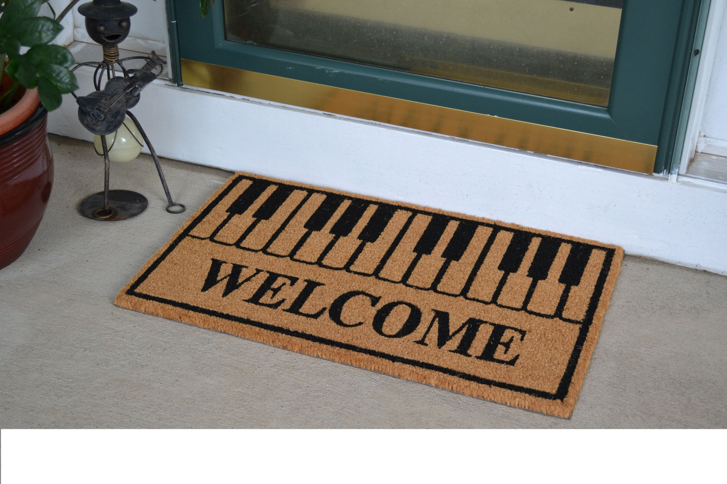 18" X 30" Brown and Black Coir Welcome Outdoor Door Mat