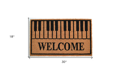 18" X 30" Brown and Black Coir Welcome Outdoor Door Mat