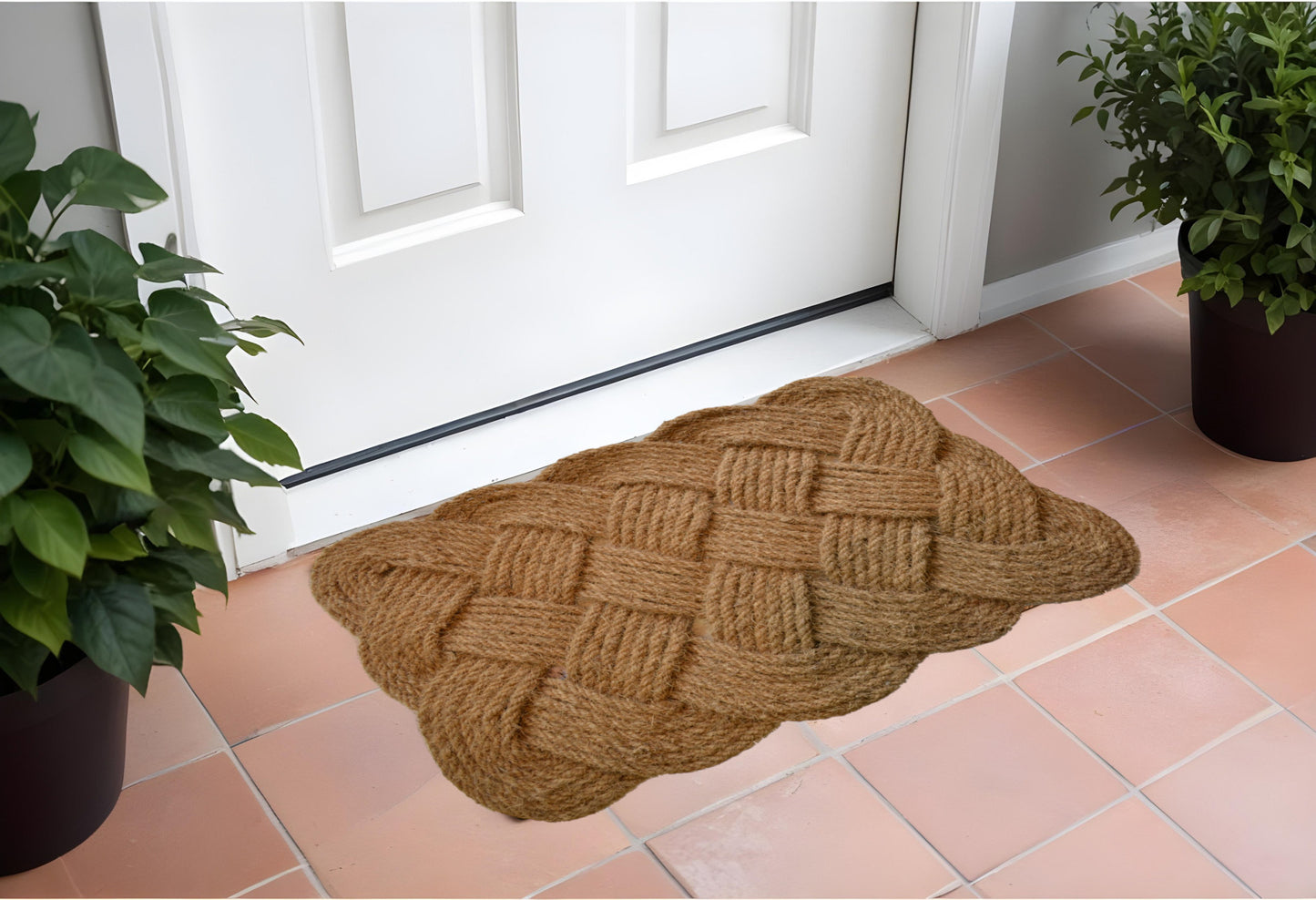 24" X 37" Brown Coir Weave Outdoor Door Mat