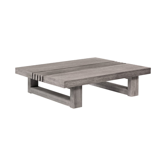 33" Gray Solid Wood Outdoor Coffee Table