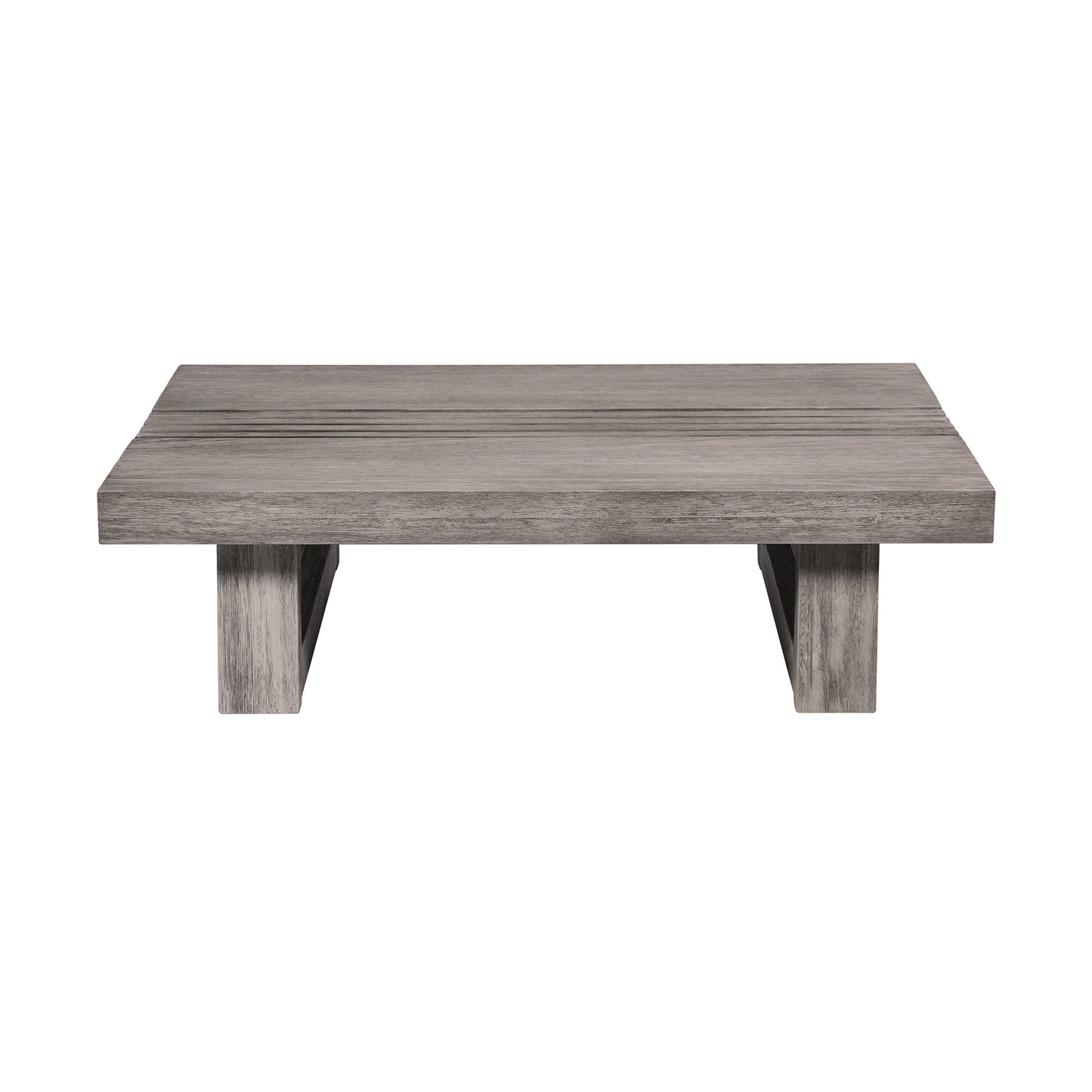 33" Gray Solid Wood Outdoor Coffee Table