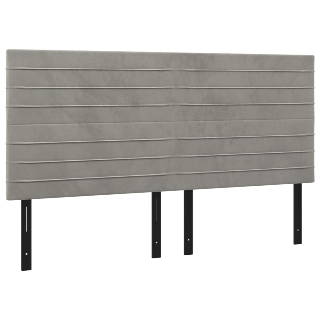 Headboards 4 pcs Light Gray 31.5"x2"x30.7"/34.6" Velvet