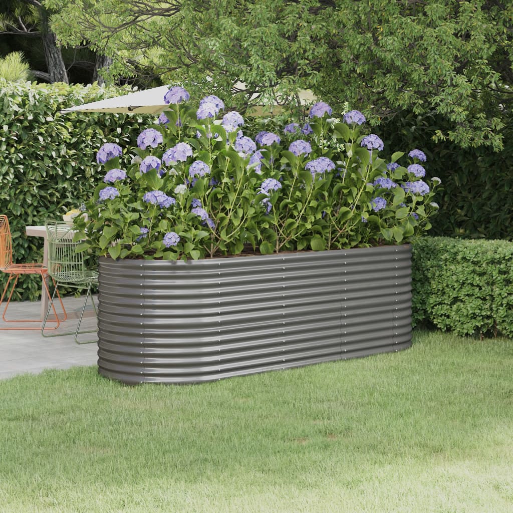 Garden Raised Bed Powder-coated Steel 88.2"x31.5"x26.8" Gray