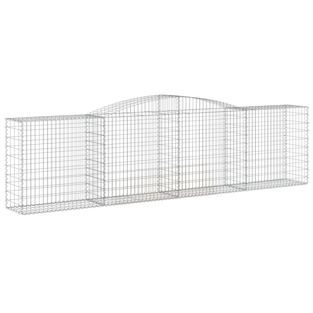 Arched Gabion Baskets 2 pcs 157.5"x19.7"x39.4"/47.2" Galvanized Iron