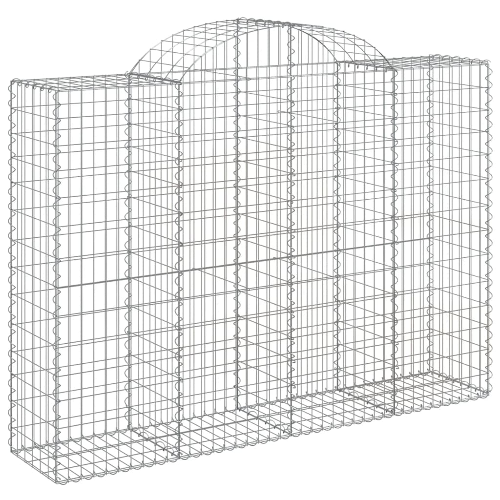 Arched Gabion Baskets 12 pcs 78.7"x19.7"x55.1"/63" Galvanized Iron