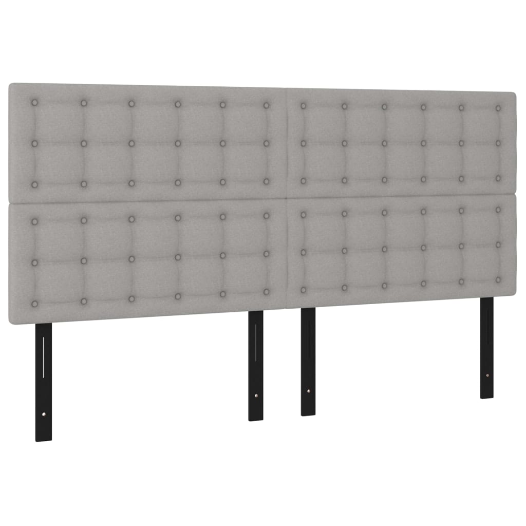 Headboards 4 pcs Light Gray 39.4"x2"x30.7"/34.6" Fabric