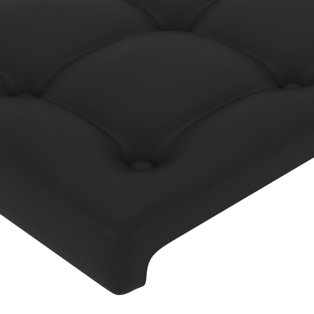 LED Headboard Black 57.9"x6.3"x46.5"/50.4" Faux Leather