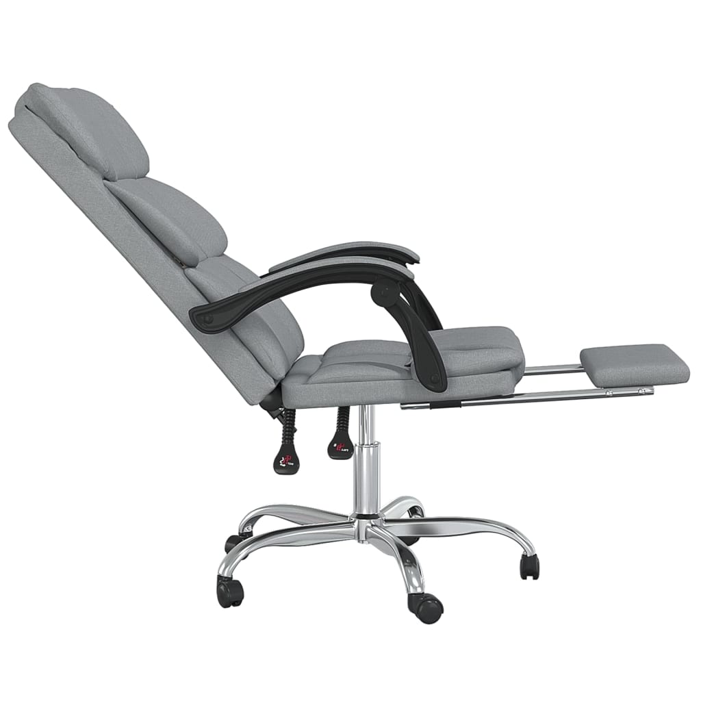 Reclining Office Chair Light Gray Fabric