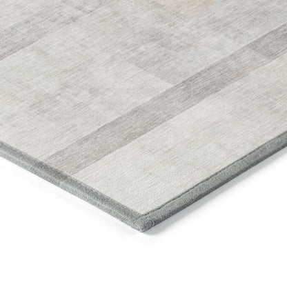 3' X 5' Taupe Ombre Washable Non Skid Indoor Outdoor Area Rug