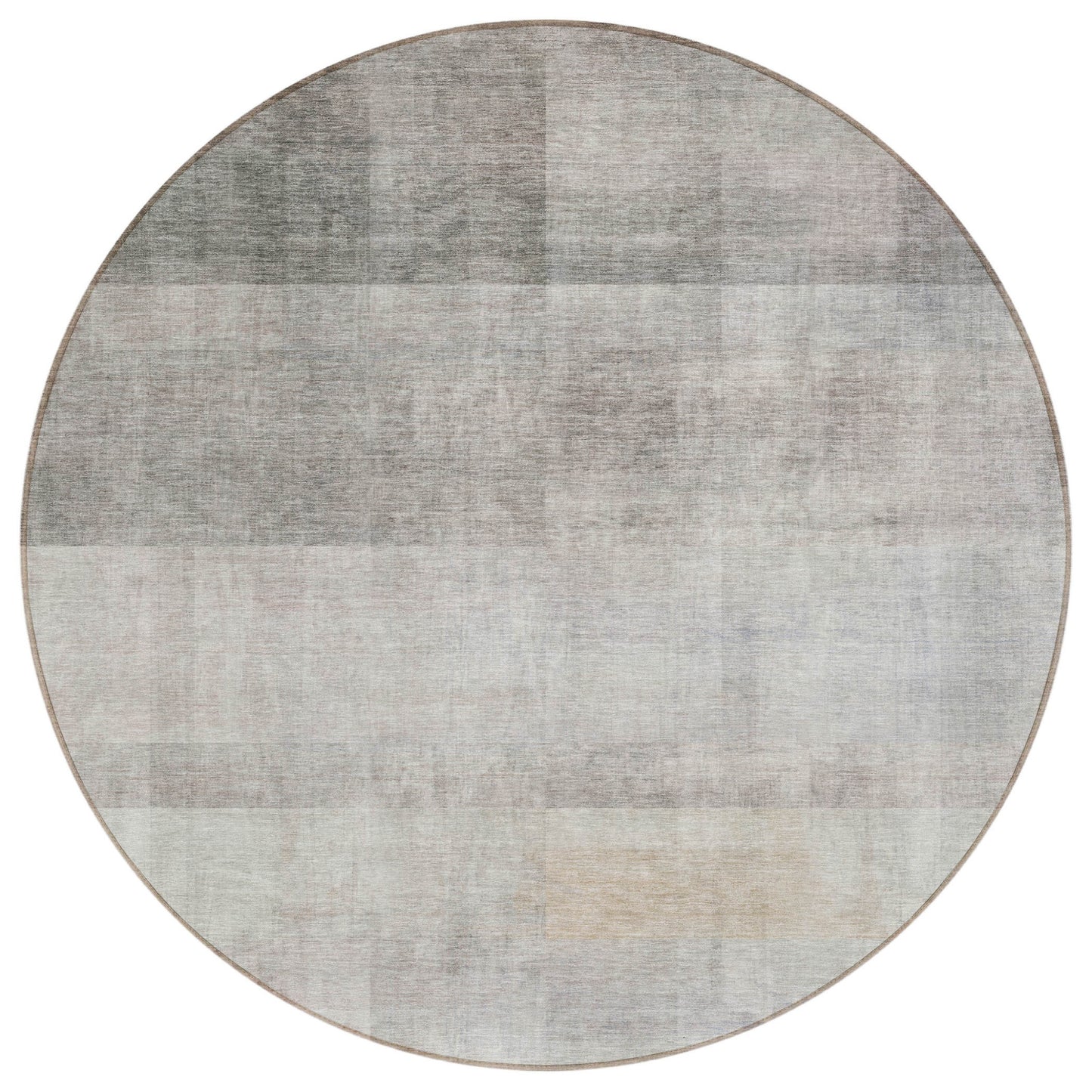 3' X 5' Taupe Ombre Washable Non Skid Indoor Outdoor Area Rug