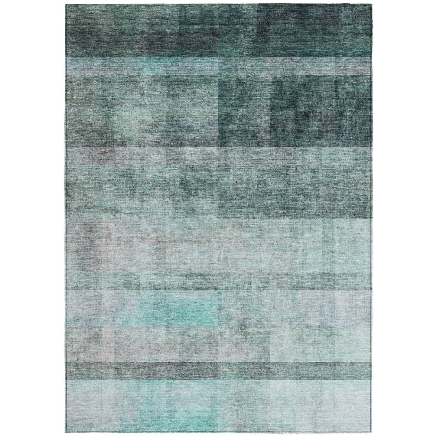 3' X 5' Taupe Ombre Washable Non Skid Indoor Outdoor Area Rug