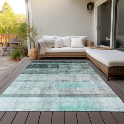 3' X 5' Taupe Ombre Washable Non Skid Indoor Outdoor Area Rug