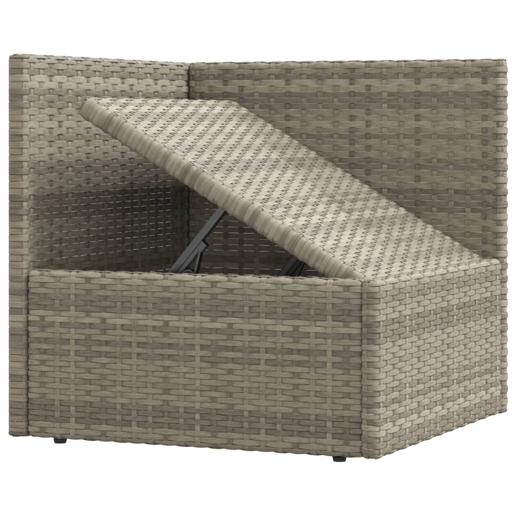 8 Piece Patio Lounge Set with Cushions Gray Poly Rattan