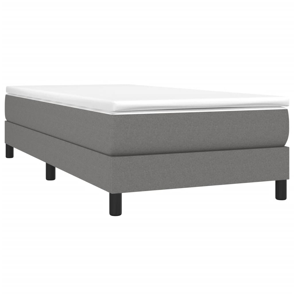 Bed Frame Dark Gray 39.4"x74.8" Twin Fabric