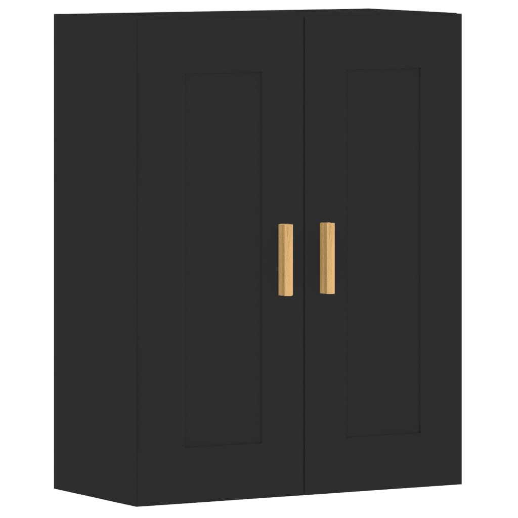 Wall Mounted Cabinets 2 pcs Black Engineered Wood