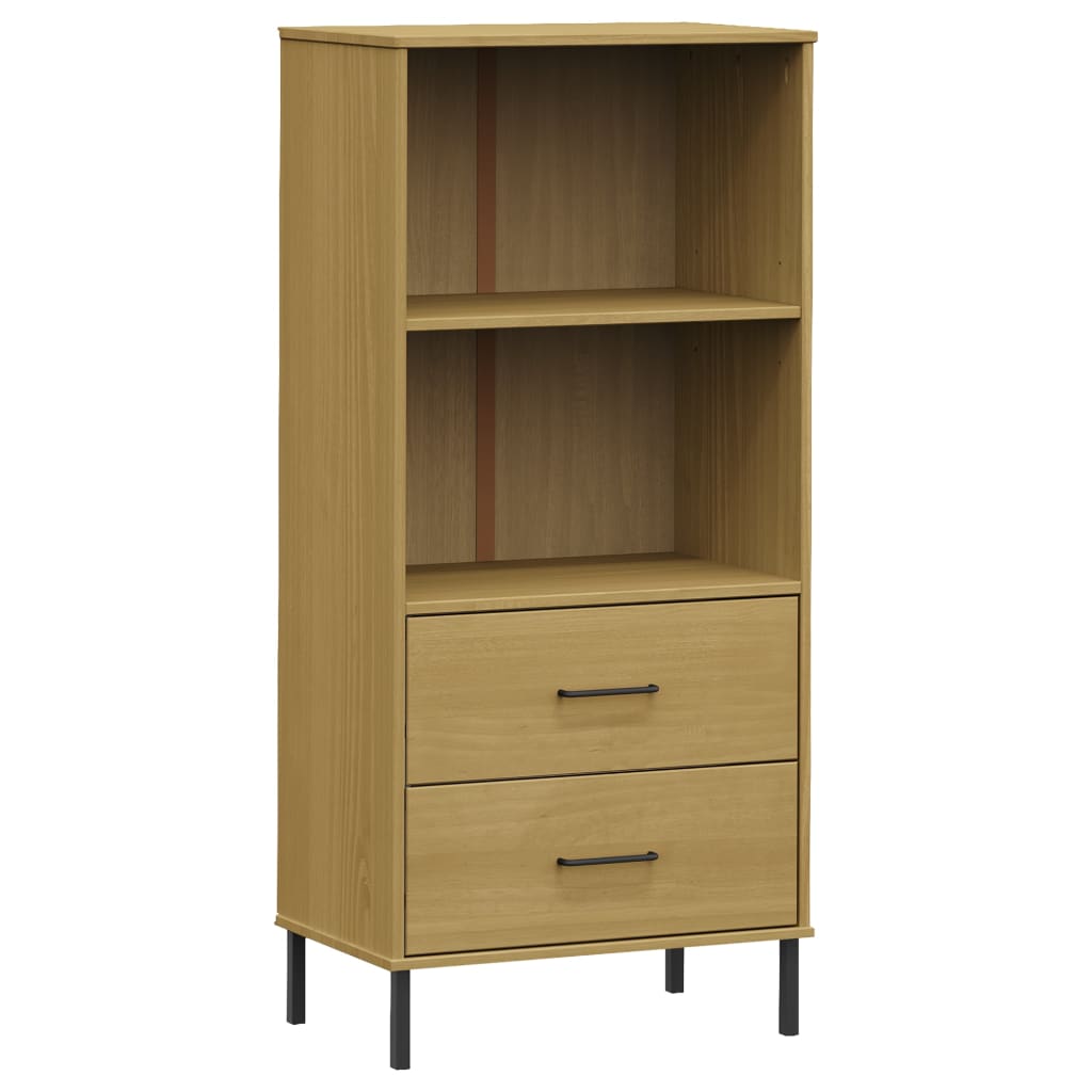 Bookcase with 2 Drawers Brown 23.6"x13.8"x50.6" Solid Wood OSLO