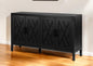 60" Black Distressed Sideboard with Four Doors