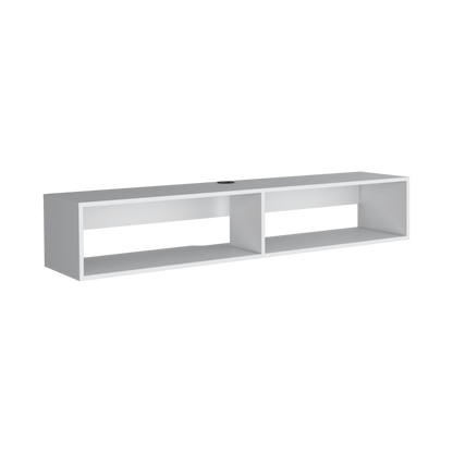 59" White Floating Mount TV Stand