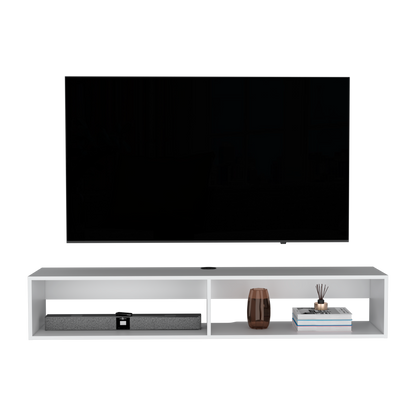 59" White Floating Mount TV Stand