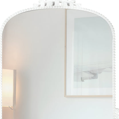 32" White Arch Baroque Framed Accent Mirror