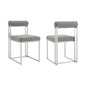 Set of Two Gray And Silver Upholstered Polyester Open Back Dining Side Chairs