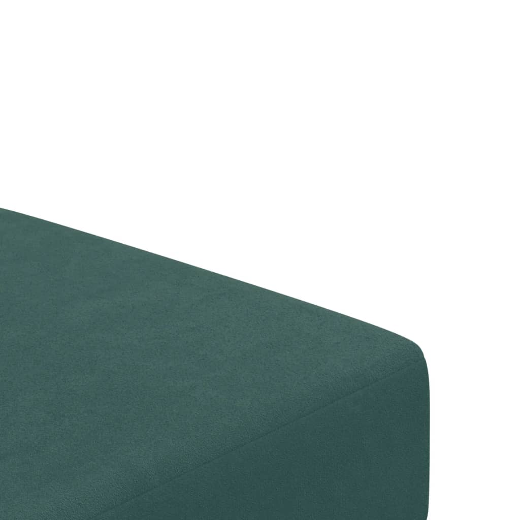 2-Seater Sofa Bed with Footstool Dark Green Velvet