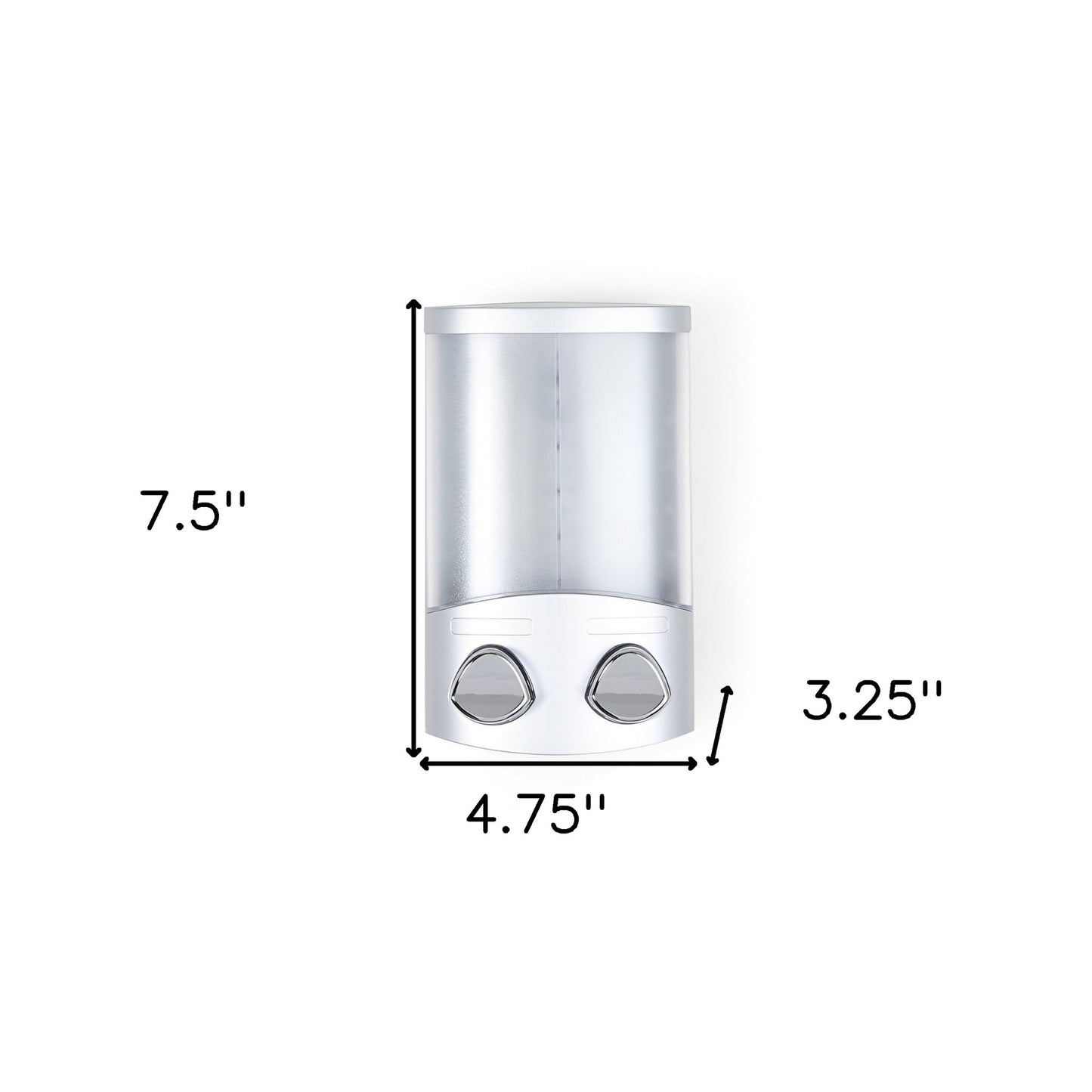 Gray Heavy Duty Plastic Two Chamber Wall Mount Soap Dispenser