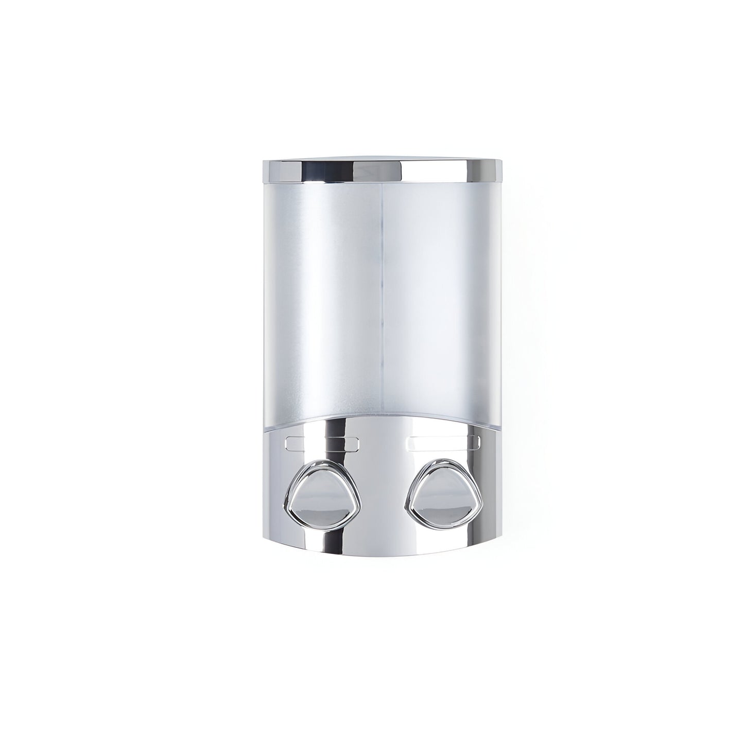 Silver Heavy Duty Plastic Two Chamber Wall Mount Soap Dispenser