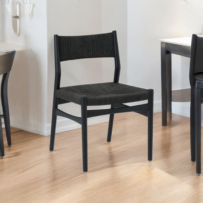 Five Piece Black Oval Dining Set with Four Chairs