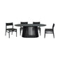 Five Piece Black Oval Dining Set with Four Chairs