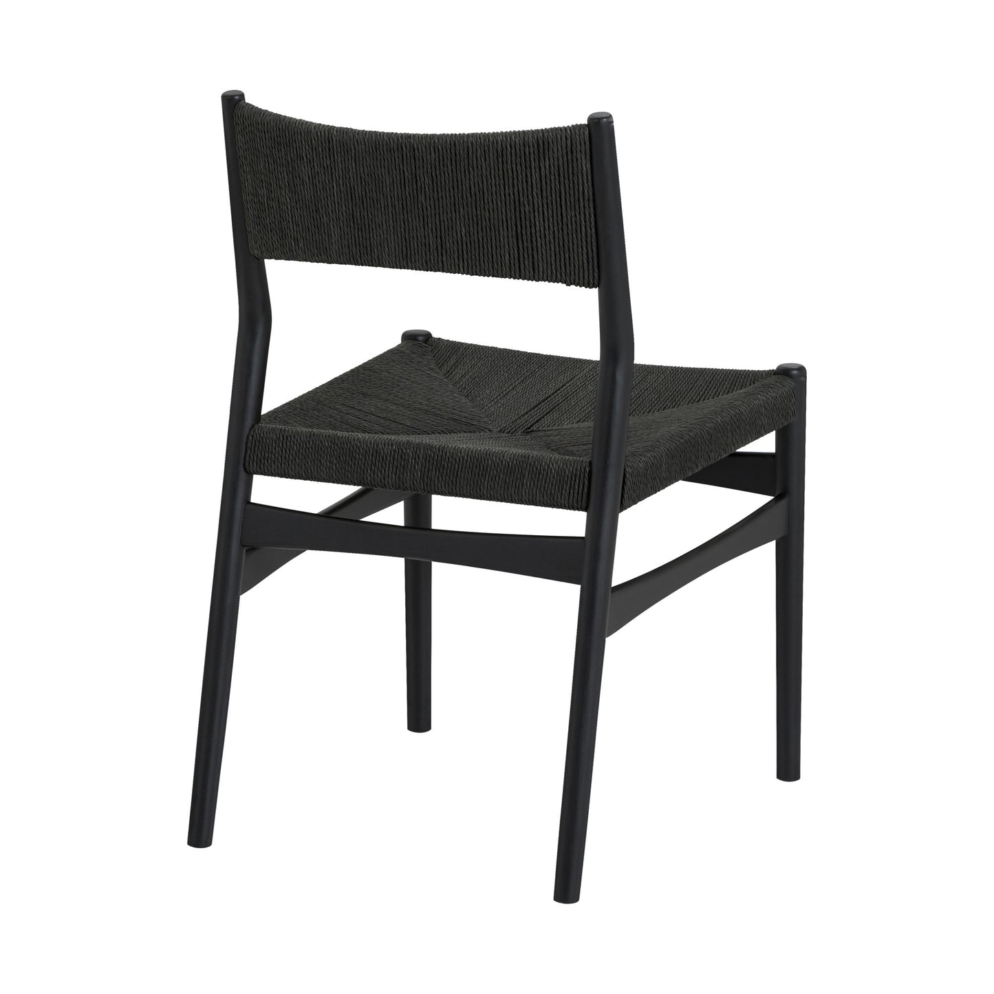 Five Piece Black Round Dining Set with Four Chairs