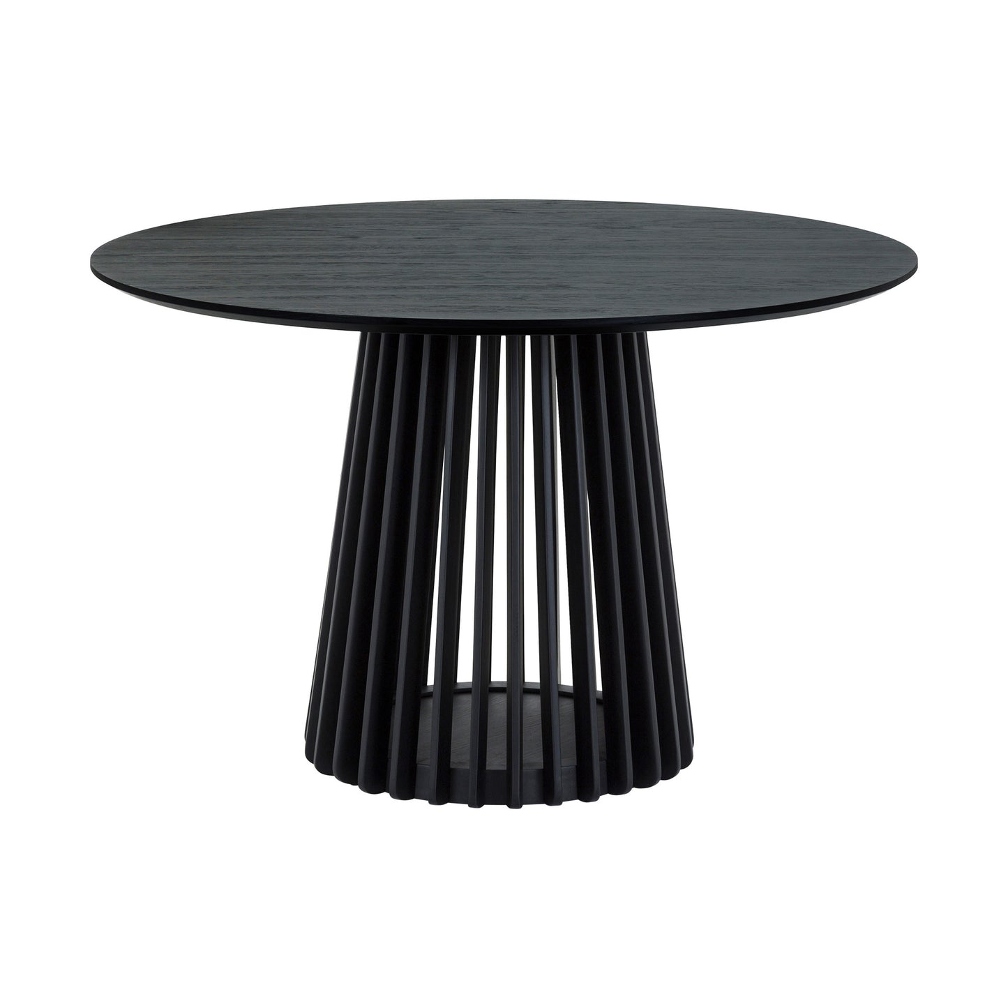 Five Piece Black Round Dining Set with Four Chairs