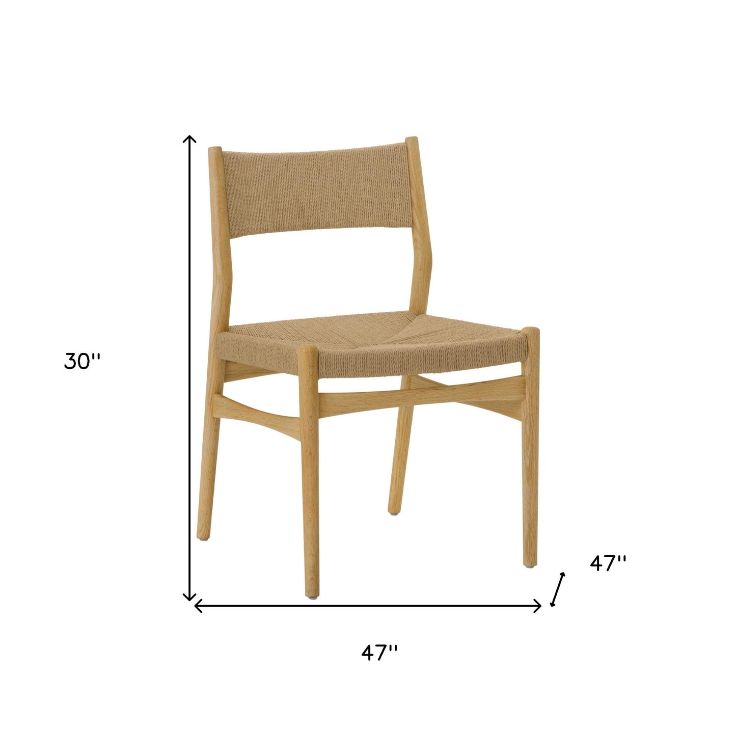 Five Piece Oak Round Dining Set with Four Chairs