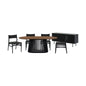 Six Piece Brown and Black Oval Dining Set with Four Chairs and Sideboard