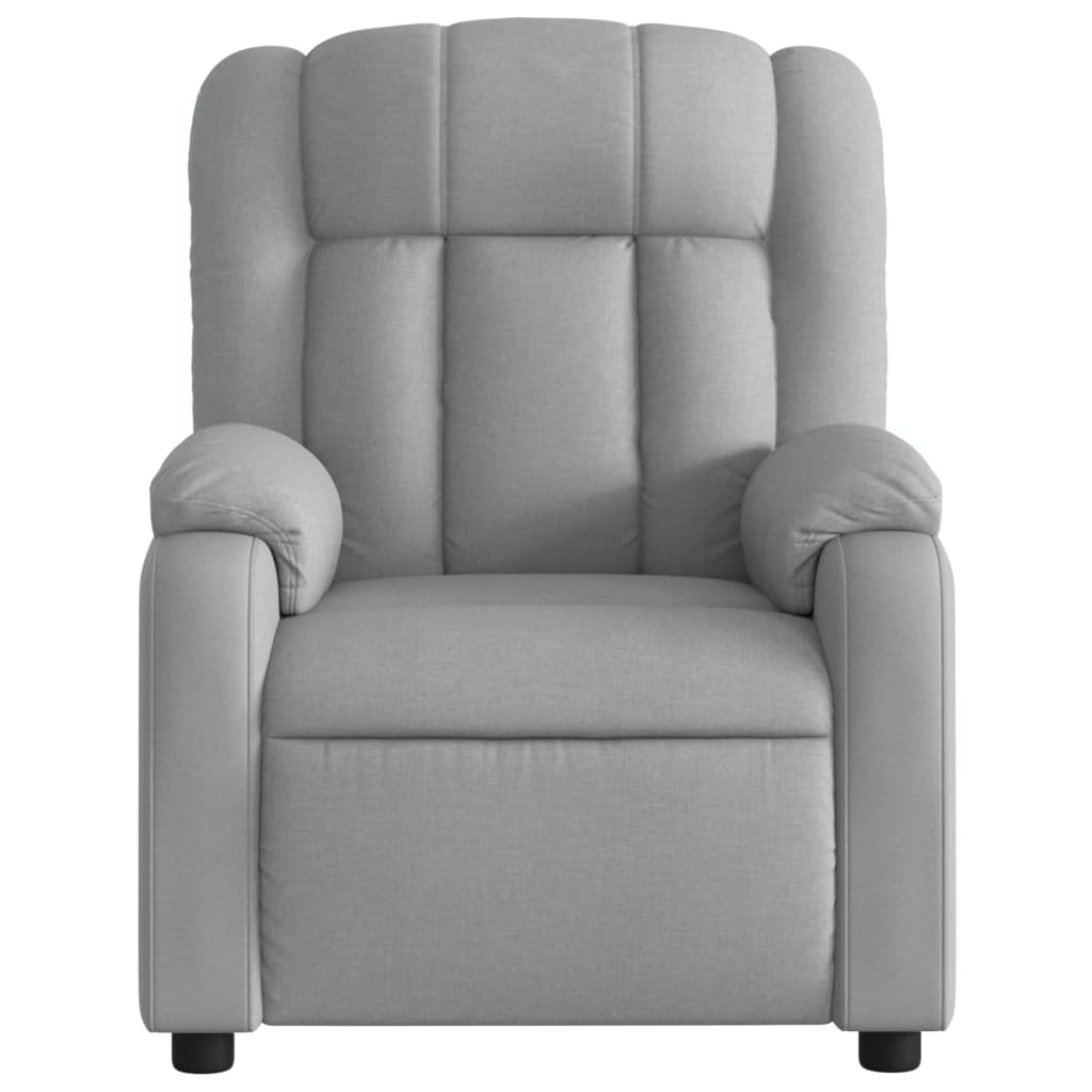 Electric Massage Recliner Chair Light Gray Fabric