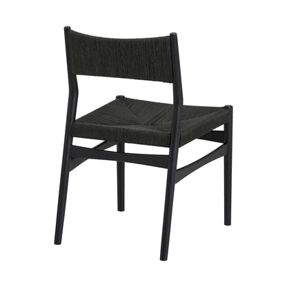 Six Piece Black Round Dining Set with Four Chairs and Sideboard