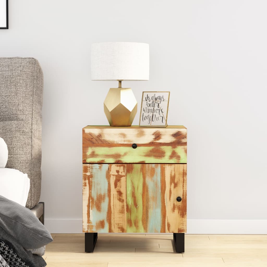 Bedside Cabinet 19.7"x13"x23.6" Solid Wood Mango&Engineered Wood