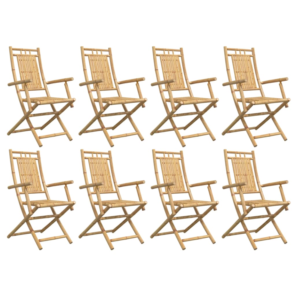 Folding Patio Chairs 8 pcs 20.9"x26"x39" Bamboo