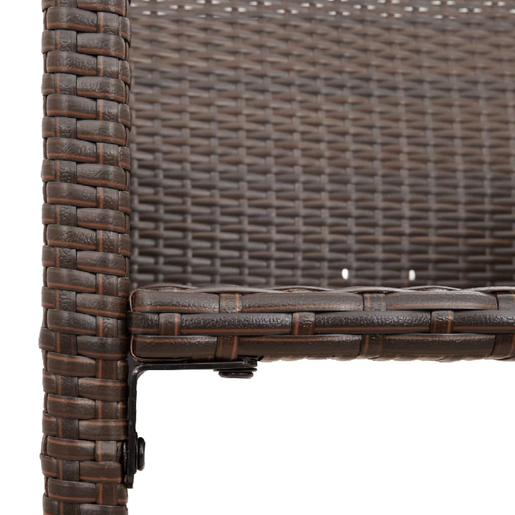 Patio Bar Stools 2 pcs Brown Poly Rattan